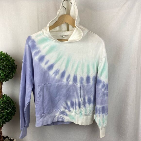 Wildfox White & Blue Cropped Hoody Long Sleeve Sweatshirt S - Picture 2 of 5